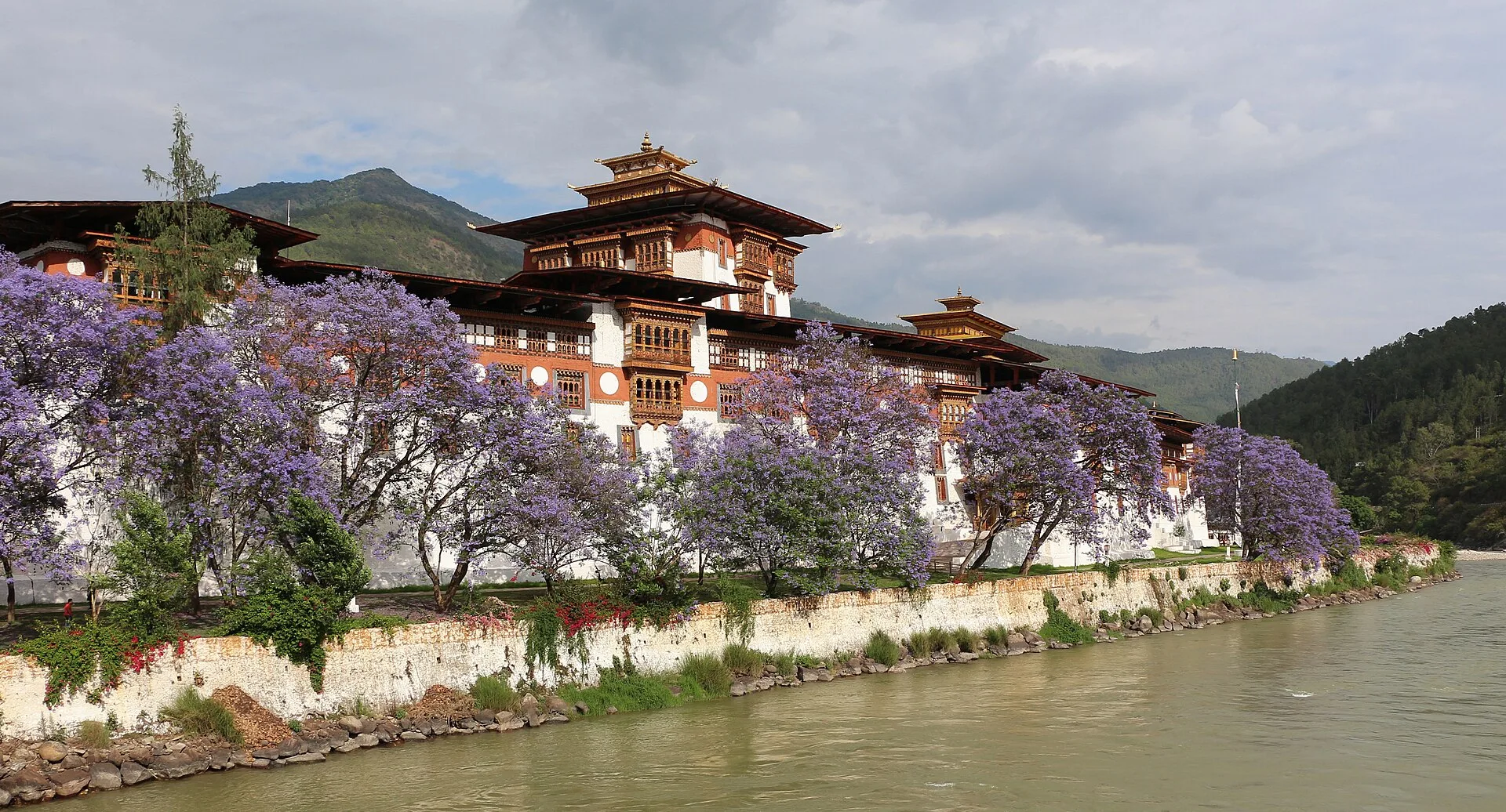 Traditional architecture of Punakha Dzong in Bhutan