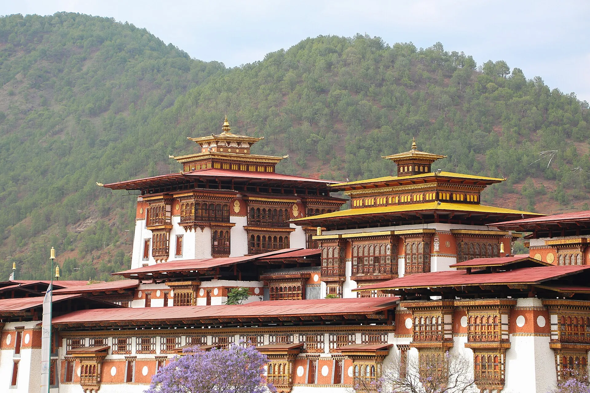 Ornate Bhutanese architecture at Punakha Dzong